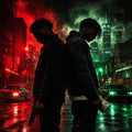 Raised by the Game book cover - two men in a dark city street