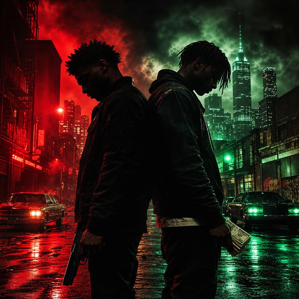 Raised by the Game book cover - two men in a dark city street